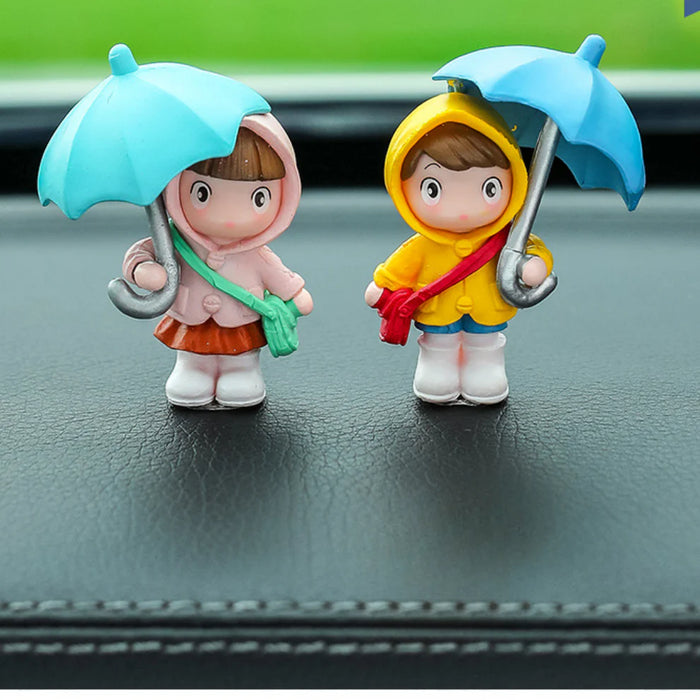 Umbrella Cute Couple For Car Interior Decoration