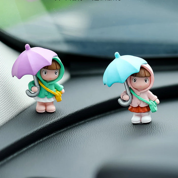 Umbrella Cute Couple For Car Interior Decoration