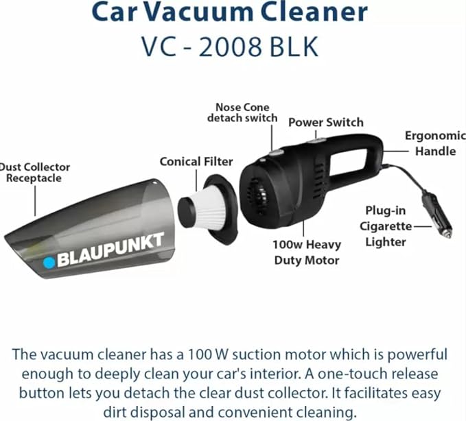 BLAUPUNKT Car Vacuum Cleaner (VC - 2008 BLK)