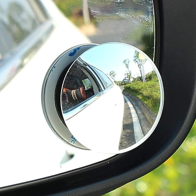 3R HD Glass Frameless Round Convex Rear View Blind Spot Mirror Cars/Trucks/Vans (2") -Pack of 2 |