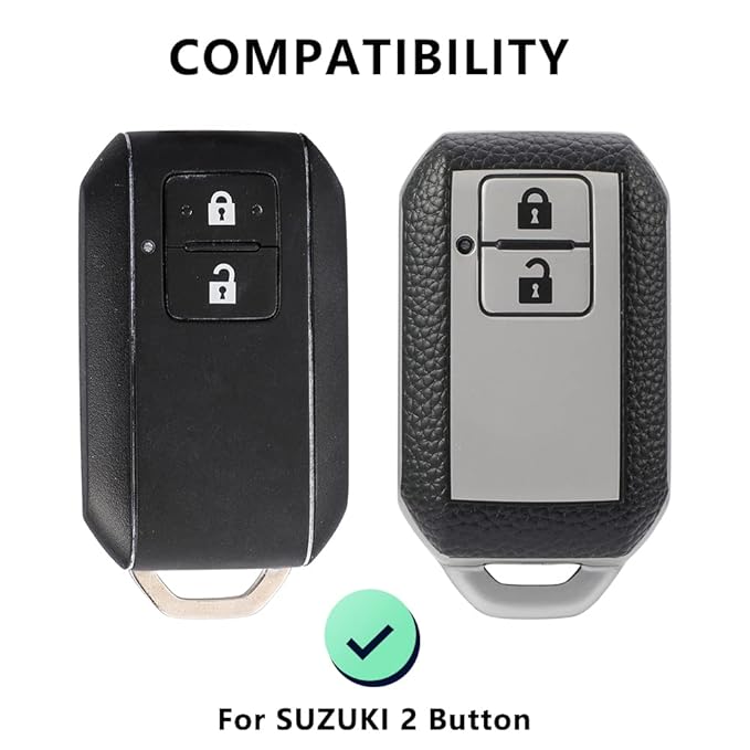 KeyCare® TPU key Cover Compatible with Baleno, Grand Vitara, XL6, Swift, Brezza, Celerio, Ignis, Ertiga, Dzire, Fronx, Urban Cruiser, Rumion, Glanza, Hyryder (Black)