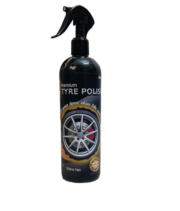 VBCK® Premium Tyre Polish with Applicator Pad Gives Long Lasting New Look to Car & Bike Tyres. Super Black Shine Non-Greasy. Easy to Spray Bottle with Accidental Spray Lock Environmental Friendly