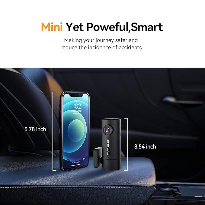 DDPAI Dash Cam, with Wi-Fi 1296P Dash Camera, Emergency Accident Lock, 140 Wide Angle, Car DVR Dashboard Camera with G-Sensor, WDR, Built-in Super Capacitor - Mini PRO