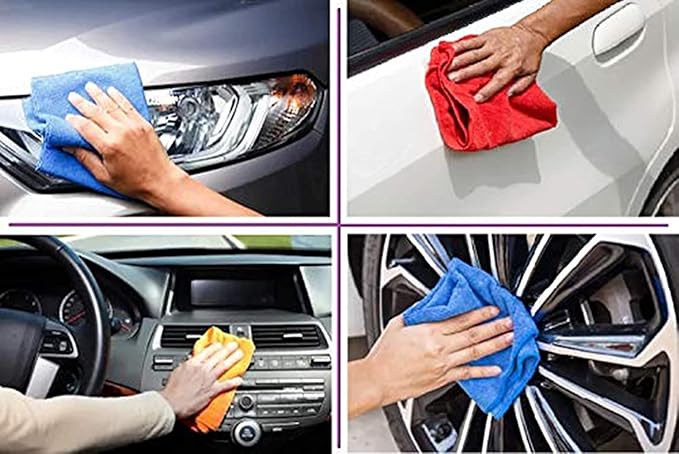 VBCK Microfiber Cloth for Car 40x40 cm 420 GSM Multipurpose Cloths Kitchen Cleaning Cloth Automotive Microfiber Towels for Bike Car Cleaning Cloth Polishing Washing Detailing (2 Pcs)