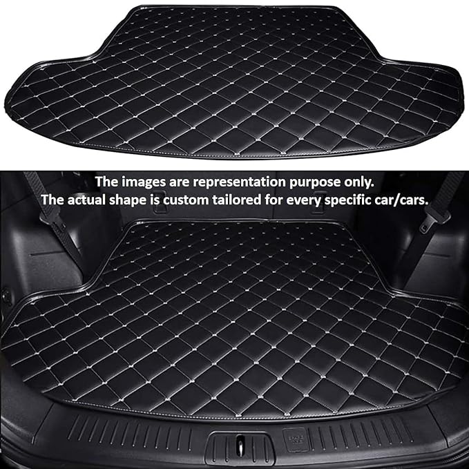 VBCK 7D Luxury Car Trunk Mat/Dicky/Boot Mat Suitable for Brezza New 2022 | Full Dicky Coverage | PU Leatherrete | 7 Layer Protection | Anti Skid | Car Accessories (Brezza New 2022, Black)