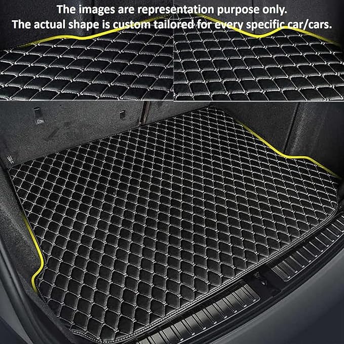 VBCK 7D Luxury Car Trunk Mat/Dicky/Boot Mat Suitable for Brezza New 2022 | Full Dicky Coverage | PU Leatherrete | 7 Layer Protection | Anti Skid | Car Accessories (Brezza New 2022, Black)