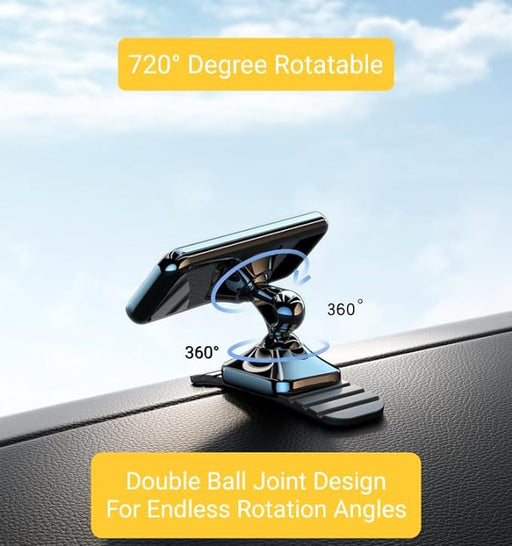 Blackstar Aero Mag Magnetic Mobile Holder for Car Dashboard with Super-Strong Magnets and 720° Rotation and Double Ball Joint Design - Can be Used in Car, Bike, Home - VBCK VEHICLE SOLUTIONS