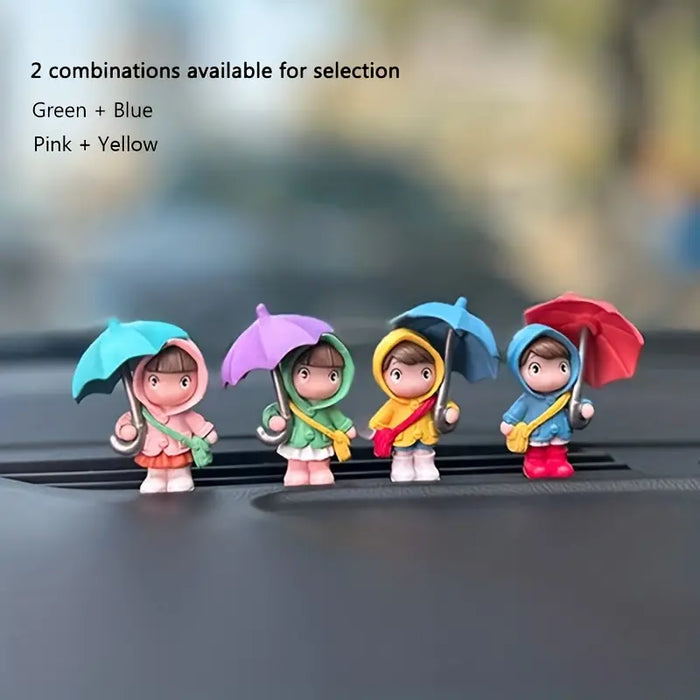 Umbrella Cute Couple For Car Interior Decoration