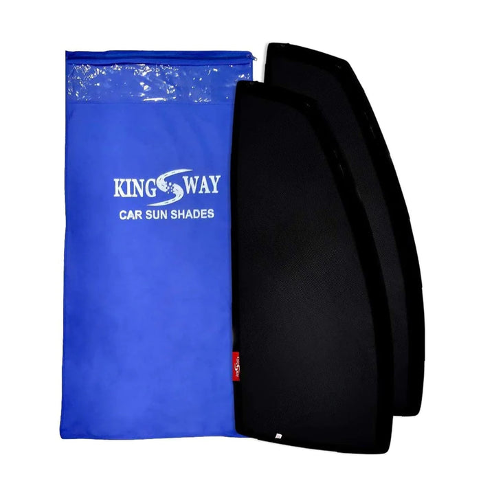 KINGSWAY CAR CURTAIN MAGNETIC SUN SHADES FOR HYUNDAI CRETA, MODEL YEAR : 2020 ONWARDS, ZIPS IN FRONT WINDOW WITH REAR WINDSHIELD, COLOR : BLACK, COTTON MESH, COMPLETE SET OF 5 PIECE - VBCK VEHICLE SOLUTIONS