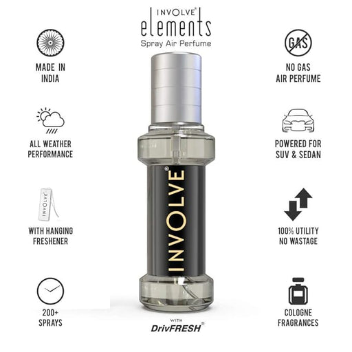 INVOLVE Elements Aqua Spray Air Perfume | Fine Fragrance Car Scent Air Freshener - IELE01-30ml - VBCK VEHICLE SOLUTIONS