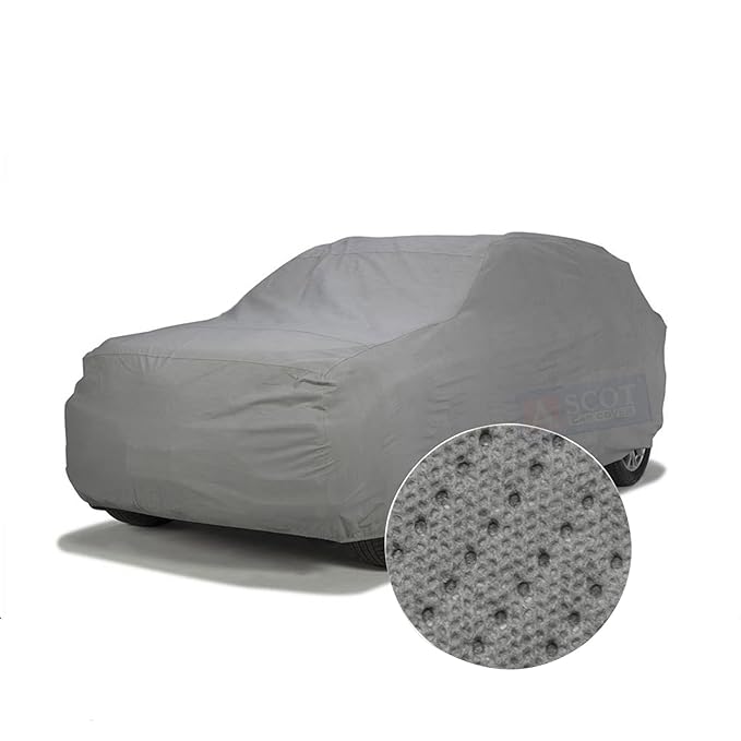 ASCOT, CAR COVER for Hyundai Venue Car Body Cover Waterproof Model 3 Layers Custom-Fit All Weather Heat Resistant UV Proof for Indoor & Outdoor Use (Venue S(O) 1.0 Turbo IMT, Tiebond Grey)