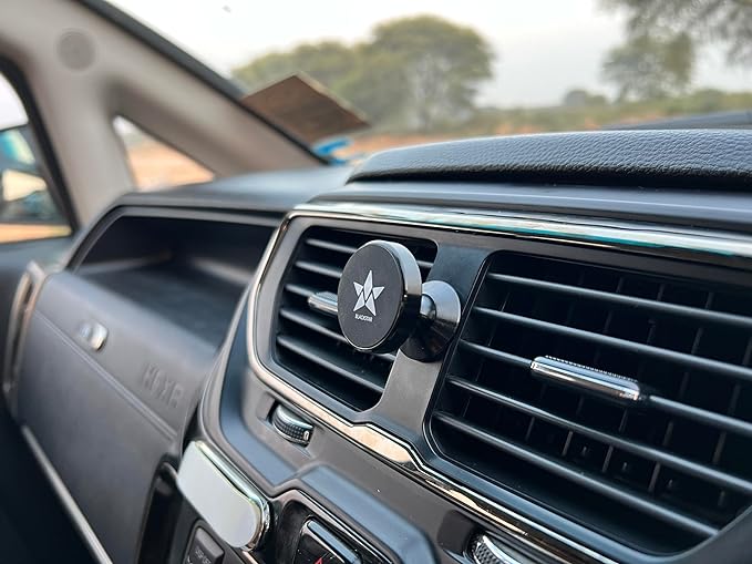 Blackstar Spiro MAG Magnetic Mobile Phone Holder for Car Dashboard/Phone Mount Stand - Has World's Strongest & Safest Neodymium Magnets - for Use in Car/Bike/Scooter/Office/Home